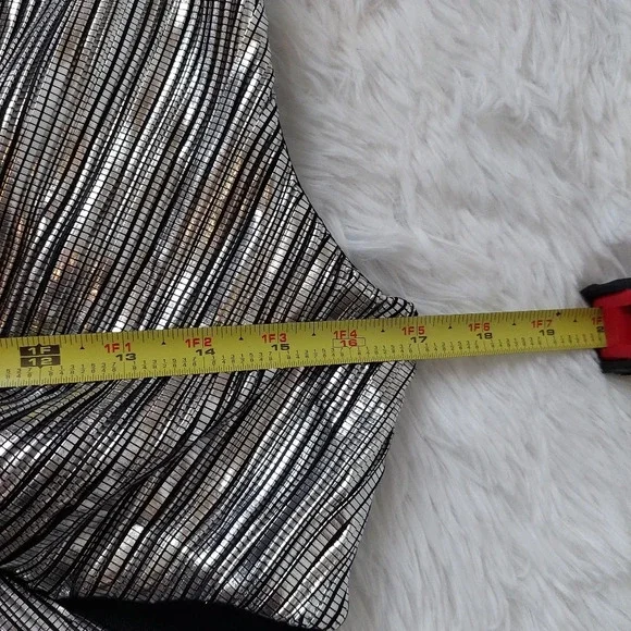 Gabrielle Union for NY&Co Silver Metalic Ilussion Dress Size Meduim NWT - Picture 10 of 10